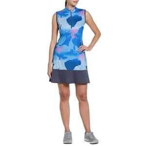 Callaway Dress Womens M Golf Tennis Sleeveless Printed 1/4 Zip Preppy Colorful
